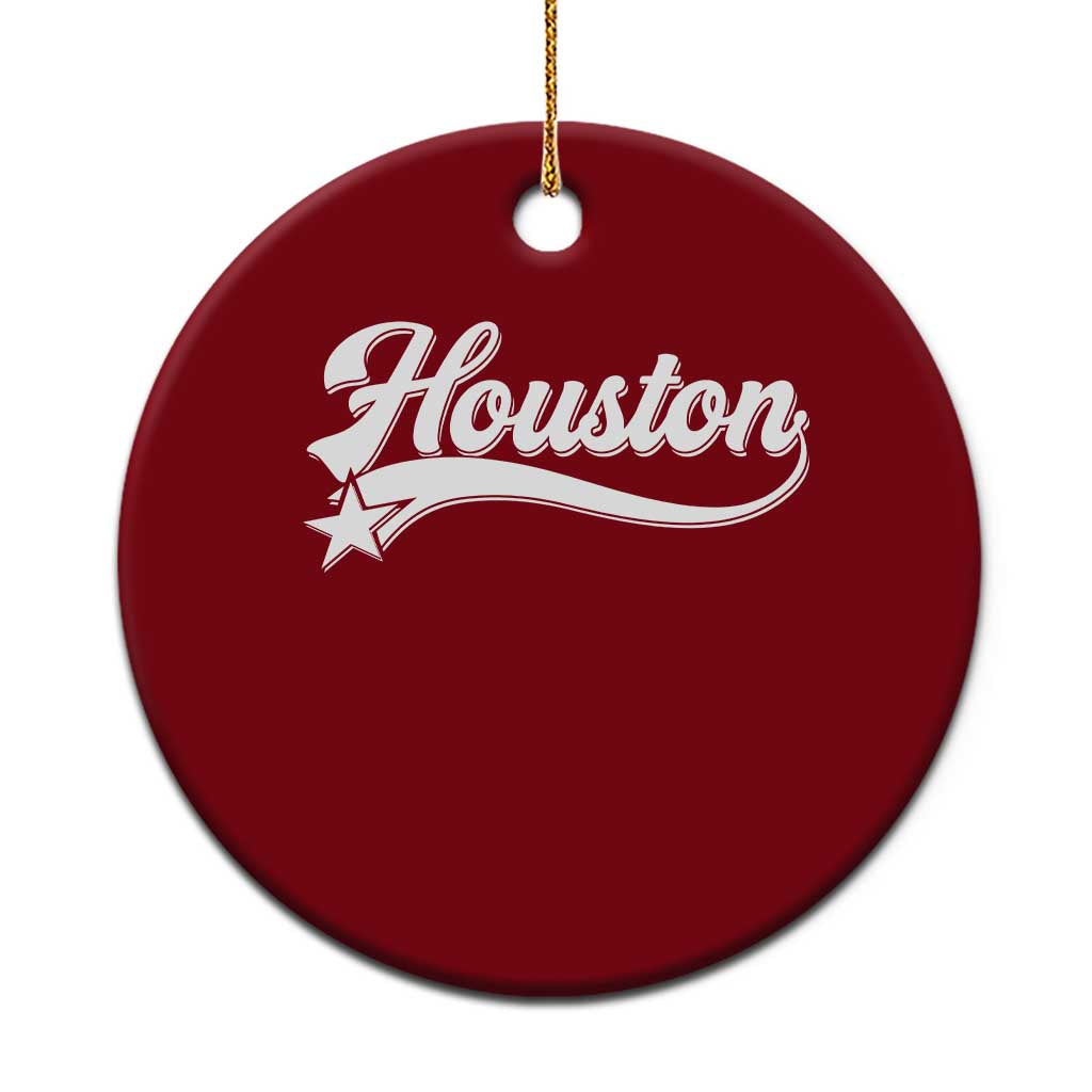 Retro Houston Ceramic Ornament Varsity Script Vintage Sports Jersey Style 80s 90s