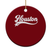 Retro Houston Ceramic Ornament Varsity Script Vintage Sports Jersey Style 80s 90s