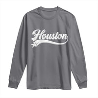 Retro Houston Long Sleeve Shirt Varsity Script Vintage Sports Jersey Style 80s 90s