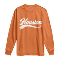 Retro Houston Long Sleeve Shirt Varsity Script Vintage Sports Jersey Style 80s 90s