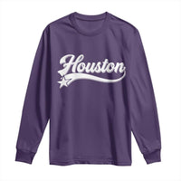 Retro Houston Long Sleeve Shirt Varsity Script Vintage Sports Jersey Style 80s 90s