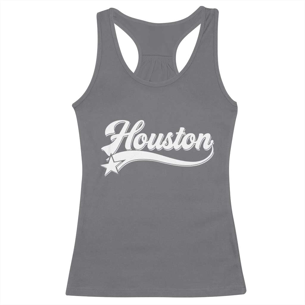 Retro Houston Racerback Tank Top Varsity Script Vintage Sports Jersey Style 80s 90s