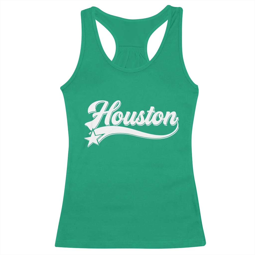 Retro Houston Racerback Tank Top Varsity Script Vintage Sports Jersey Style 80s 90s