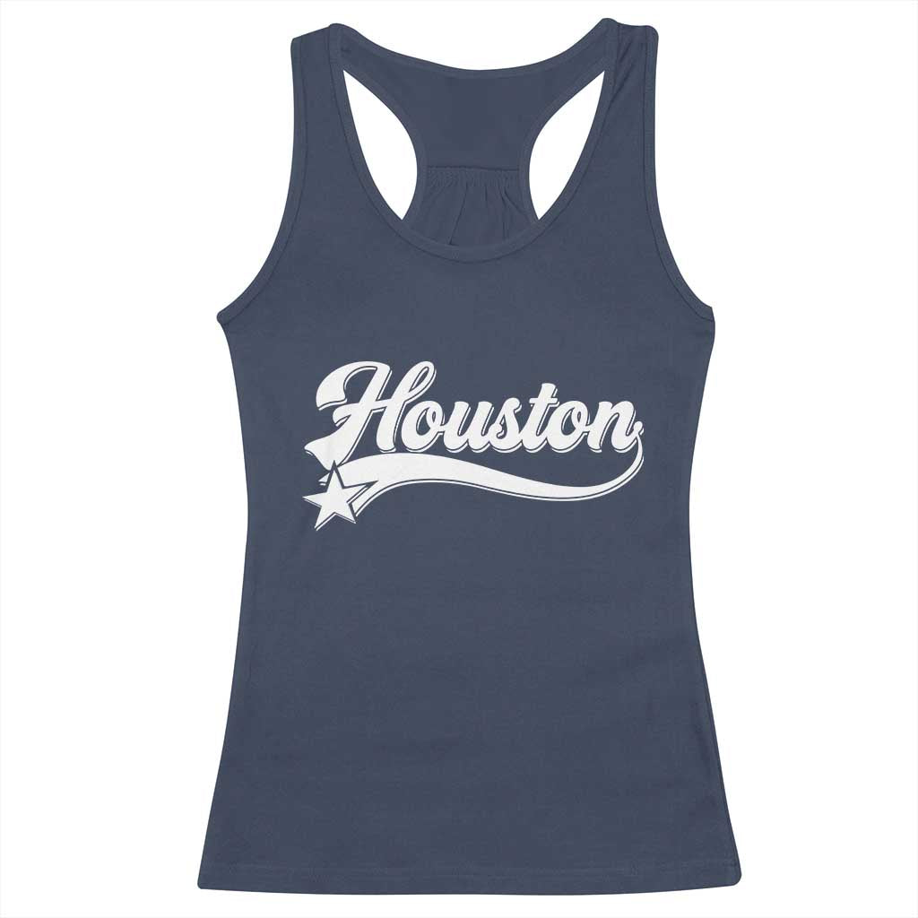 Retro Houston Racerback Tank Top Varsity Script Vintage Sports Jersey Style 80s 90s
