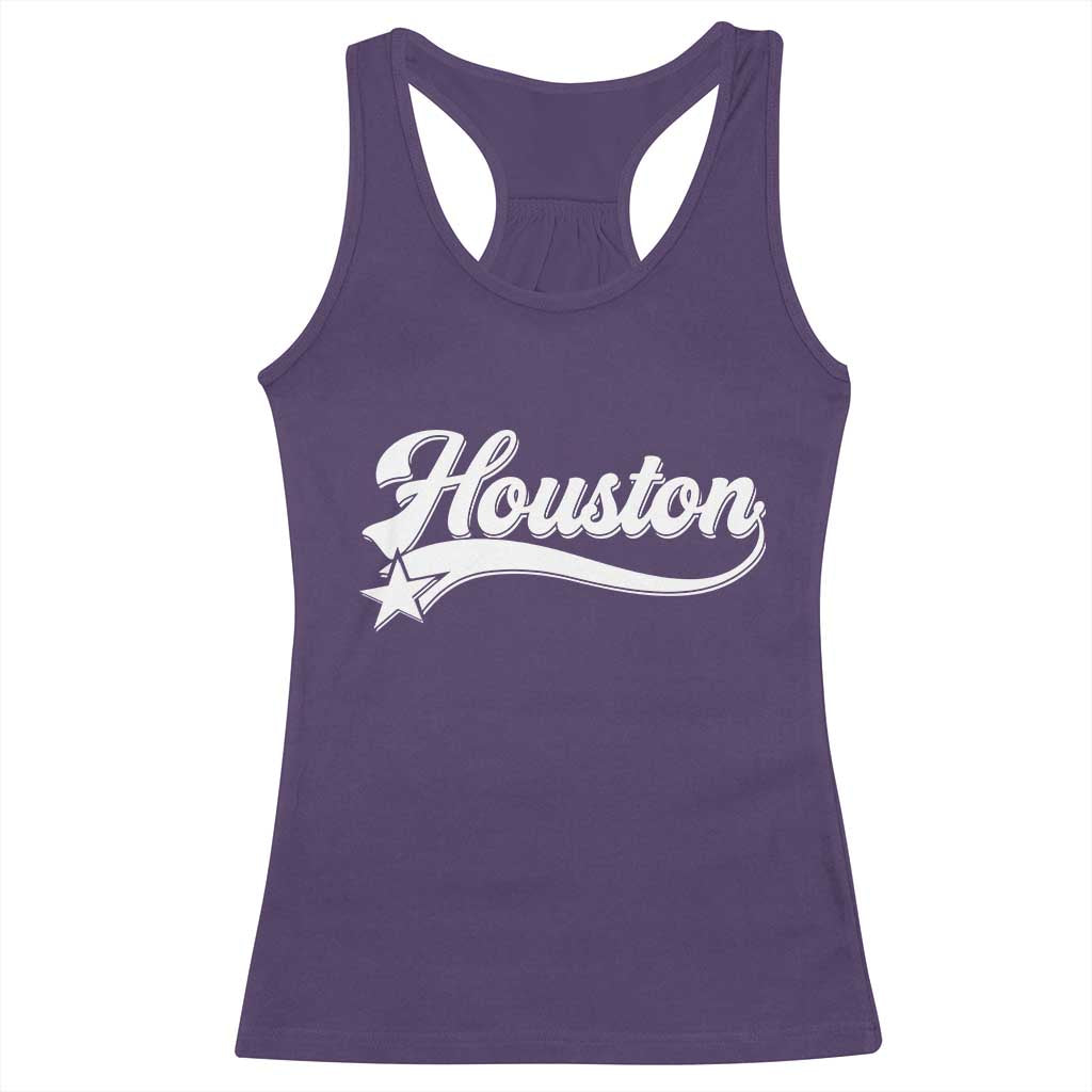 Retro Houston Racerback Tank Top Varsity Script Vintage Sports Jersey Style 80s 90s