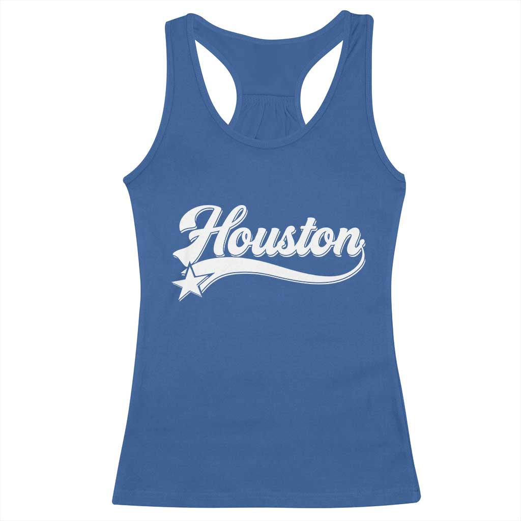 Retro Houston Racerback Tank Top Varsity Script Vintage Sports Jersey Style 80s 90s