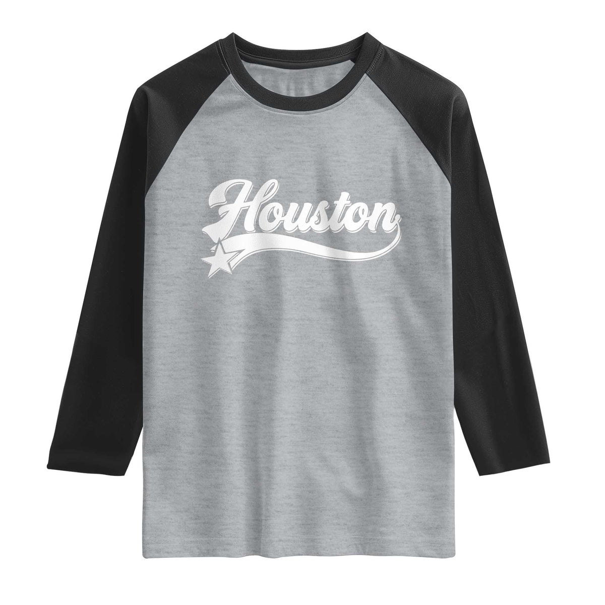Retro Houston Raglan Shirt Varsity Script Vintage Sports Jersey Style 80s 90s