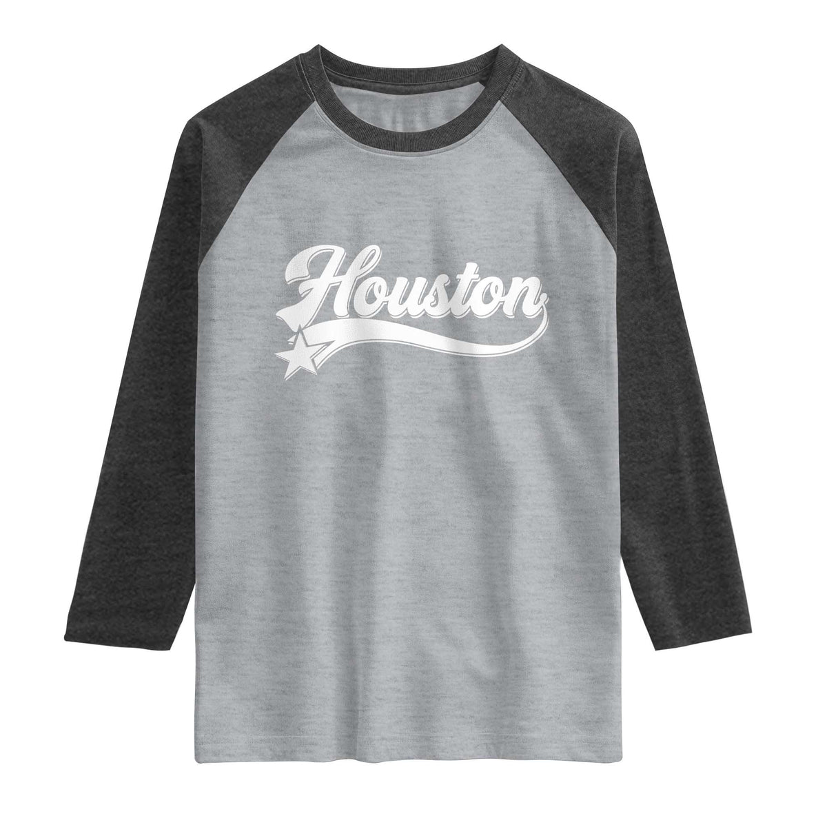 Retro Houston Raglan Shirt Varsity Script Vintage Sports Jersey Style 80s 90s