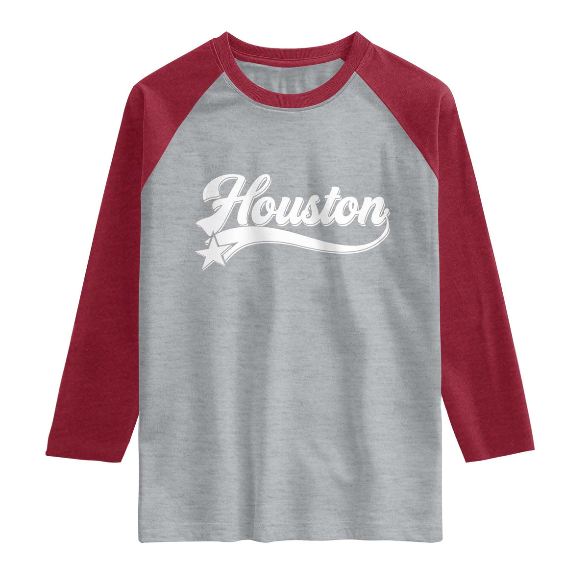 Retro Houston Raglan Shirt Varsity Script Vintage Sports Jersey Style 80s 90s