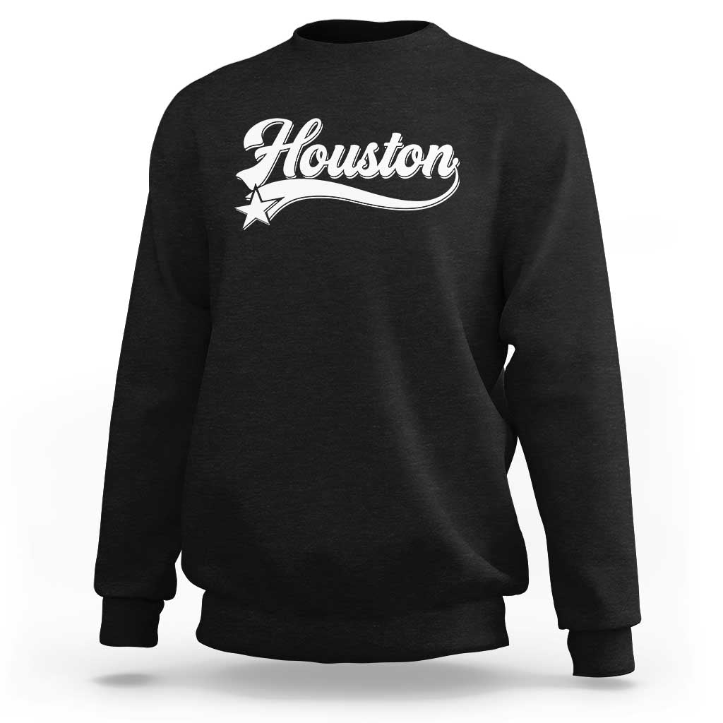 Retro Houston Sweatshirt Varsity Script Vintage Sports Jersey Style 80s 90s