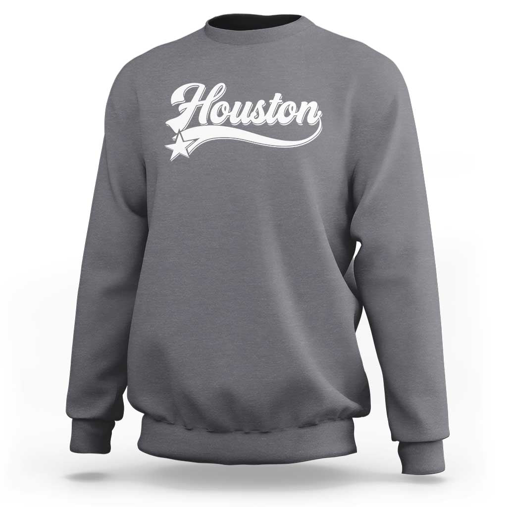 Retro Houston Sweatshirt Varsity Script Vintage Sports Jersey Style 80s 90s