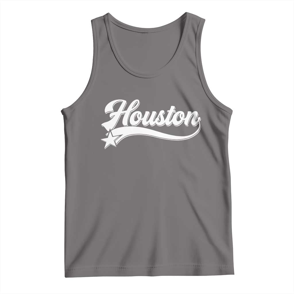 Retro Houston Tank Top Varsity Script Vintage Sports Jersey Style 80s 90s