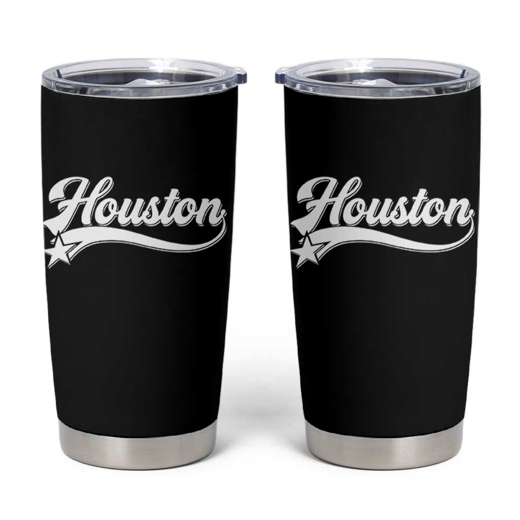 Retro Houston Tumbler Cup Varsity Script Vintage Sports Jersey Style 80s 90s