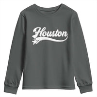 Retro Houston Youth Sweatshirt Varsity Script Vintage Sports Jersey Style 80s 90s