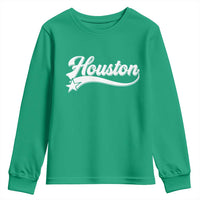 Retro Houston Youth Sweatshirt Varsity Script Vintage Sports Jersey Style 80s 90s