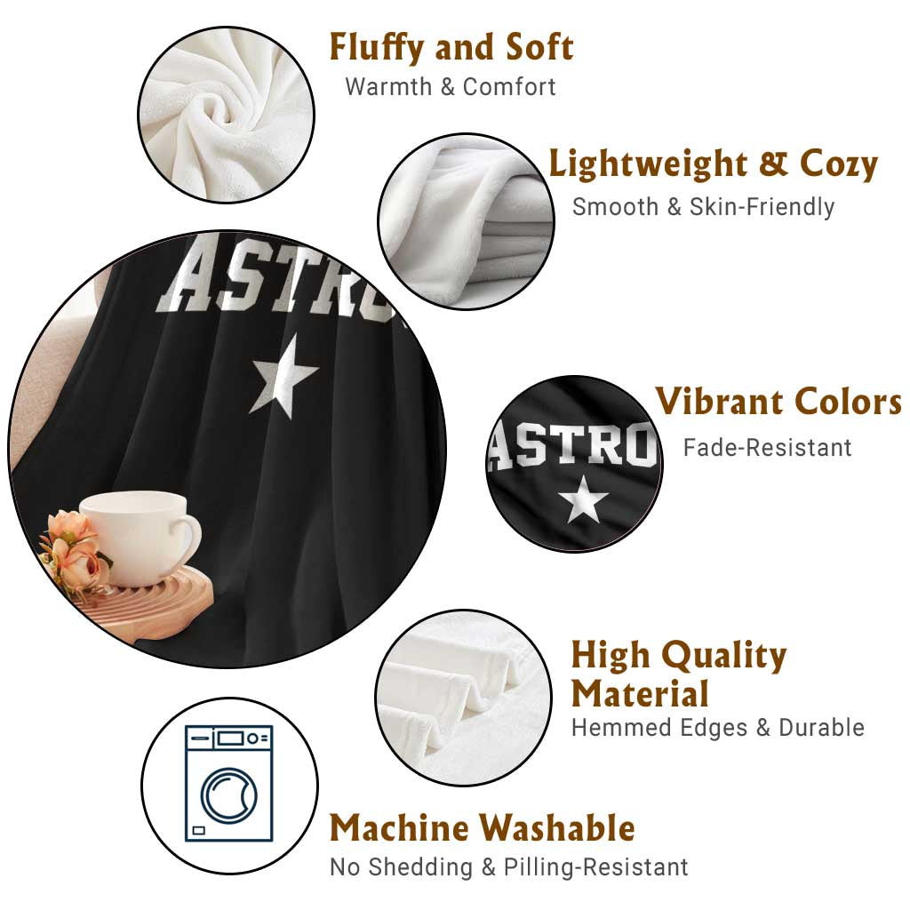 Vintage Astro Varsity Name Throw Blanket Retro Throwback Athletic Sports Style 80s 90s