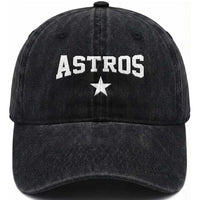 Vintage Astro Varsity Name Washed Cotton Baseball Cap Retro Throwback Athletic Sports Style 80s 90s
