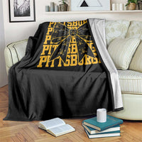 Pittsburgh Coquette Bow Throw Blanket Retro Sports Style Pirate Skull