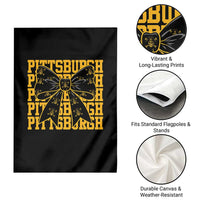 Pittsburgh Coquette Bow Garden Flag Retro Sports Style Pirate Skull