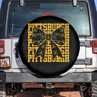 Pittsburgh Coquette Bow Spare Tire Cover Retro Sports Style Pirate Skull