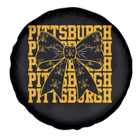 Pittsburgh Coquette Bow Spare Tire Cover Retro Sports Style Pirate Skull
