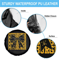 Pittsburgh Coquette Bow Spare Tire Cover Retro Sports Style Pirate Skull
