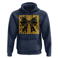 Pittsburgh Coquette Bow Hoodie Retro Sports Style Pirate Skull
