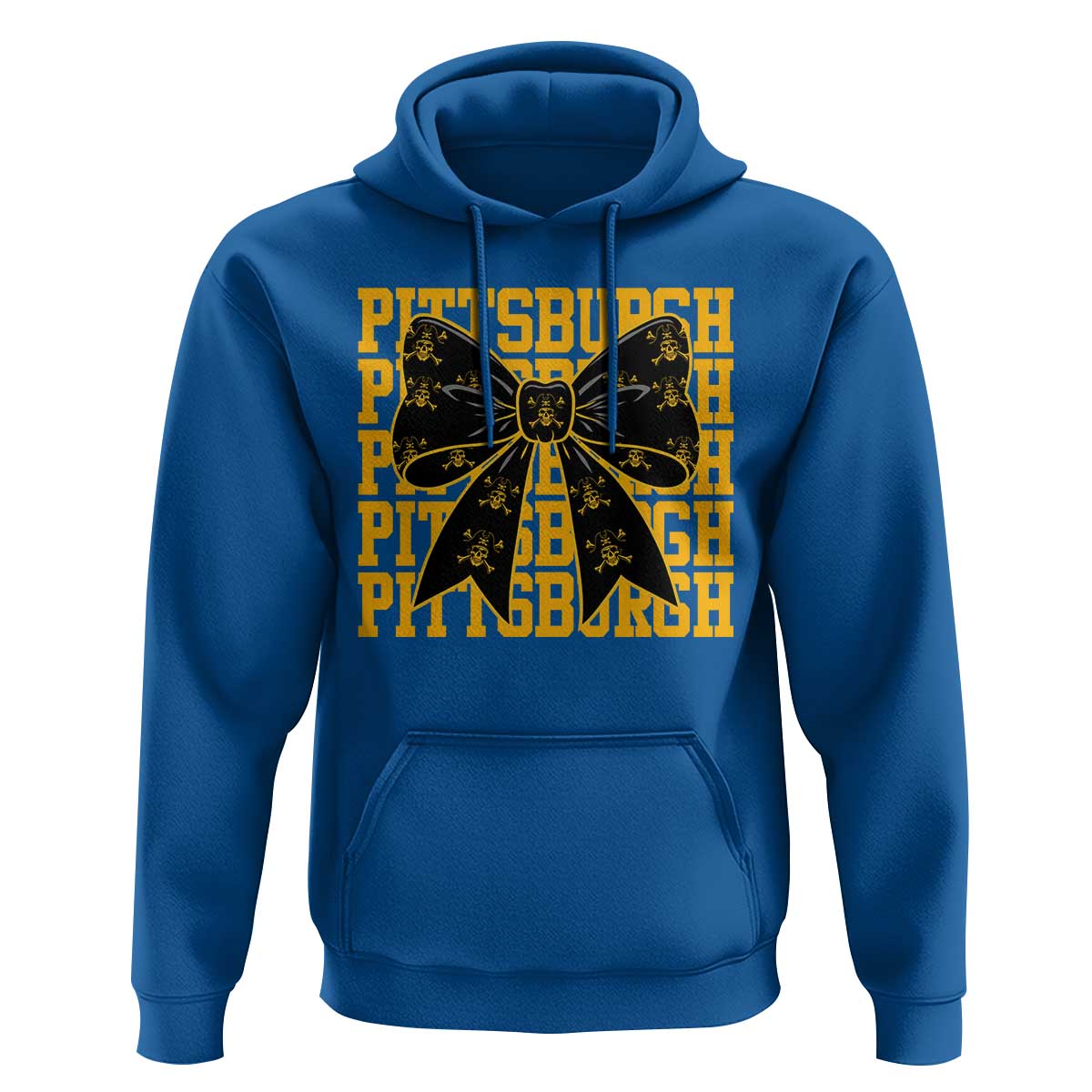 Pittsburgh Coquette Bow Hoodie Retro Sports Style Pirate Skull