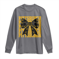 Pittsburgh Coquette Bow Long Sleeve Shirt Retro Sports Style Pirate Skull