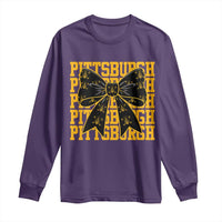 Pittsburgh Coquette Bow Long Sleeve Shirt Retro Sports Style Pirate Skull