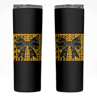 Pittsburgh Coquette Bow Skinny Tumbler Retro Sports Style Pirate Skull