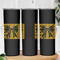 Pittsburgh Coquette Bow Skinny Tumbler Retro Sports Style Pirate Skull