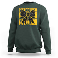 Pittsburgh Coquette Bow Sweatshirt Retro Sports Style Pirate Skull