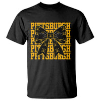 Pittsburgh Coquette Bow T Shirt Retro Sports Style Pirate Skull