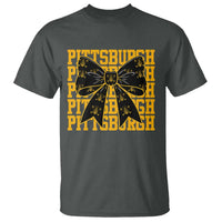 Pittsburgh Coquette Bow T Shirt Retro Sports Style Pirate Skull
