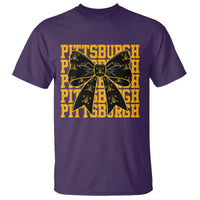 Pittsburgh Coquette Bow T Shirt Retro Sports Style Pirate Skull