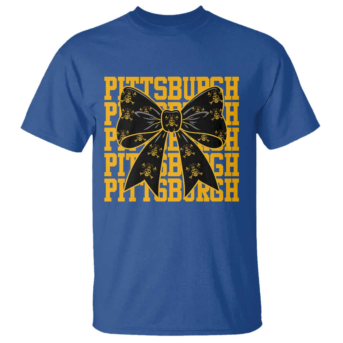 Pittsburgh Coquette Bow T Shirt Retro Sports Style Pirate Skull
