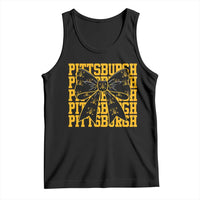 Pittsburgh Coquette Bow Tank Top Retro Sports Style Pirate Skull