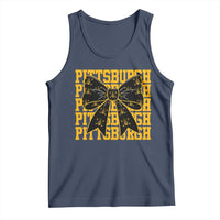 Pittsburgh Coquette Bow Tank Top Retro Sports Style Pirate Skull