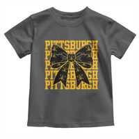 Pittsburgh Coquette Bow Toddler T Shirt Retro Sports Style Pirate Skull