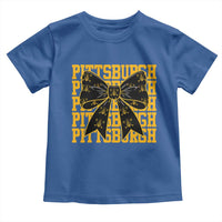 Pittsburgh Coquette Bow Toddler T Shirt Retro Sports Style Pirate Skull