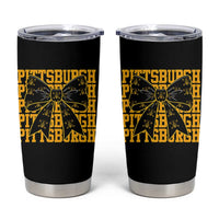 Pittsburgh Coquette Bow Tumbler Cup Retro Sports Style Pirate Skull