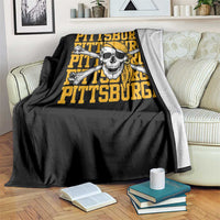Pittsburgh Lovers Throw Blanket Retro Pennsylvania Steel City Pirate Skull