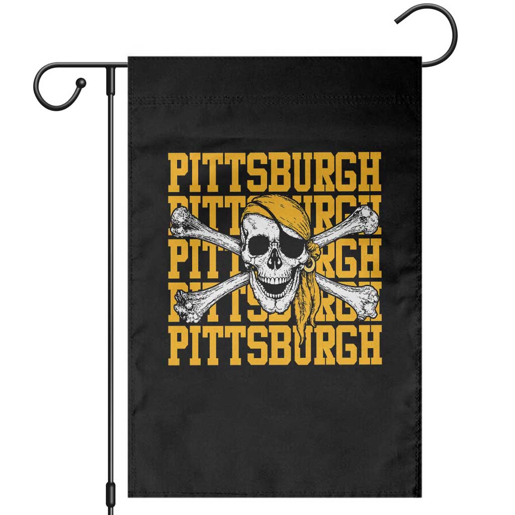 Pittsburgh Lovers Garden Flag Retro Pennsylvania Steel City Pirate Skull