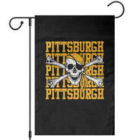 Pittsburgh Lovers Garden Flag Retro Pennsylvania Steel City Pirate Skull