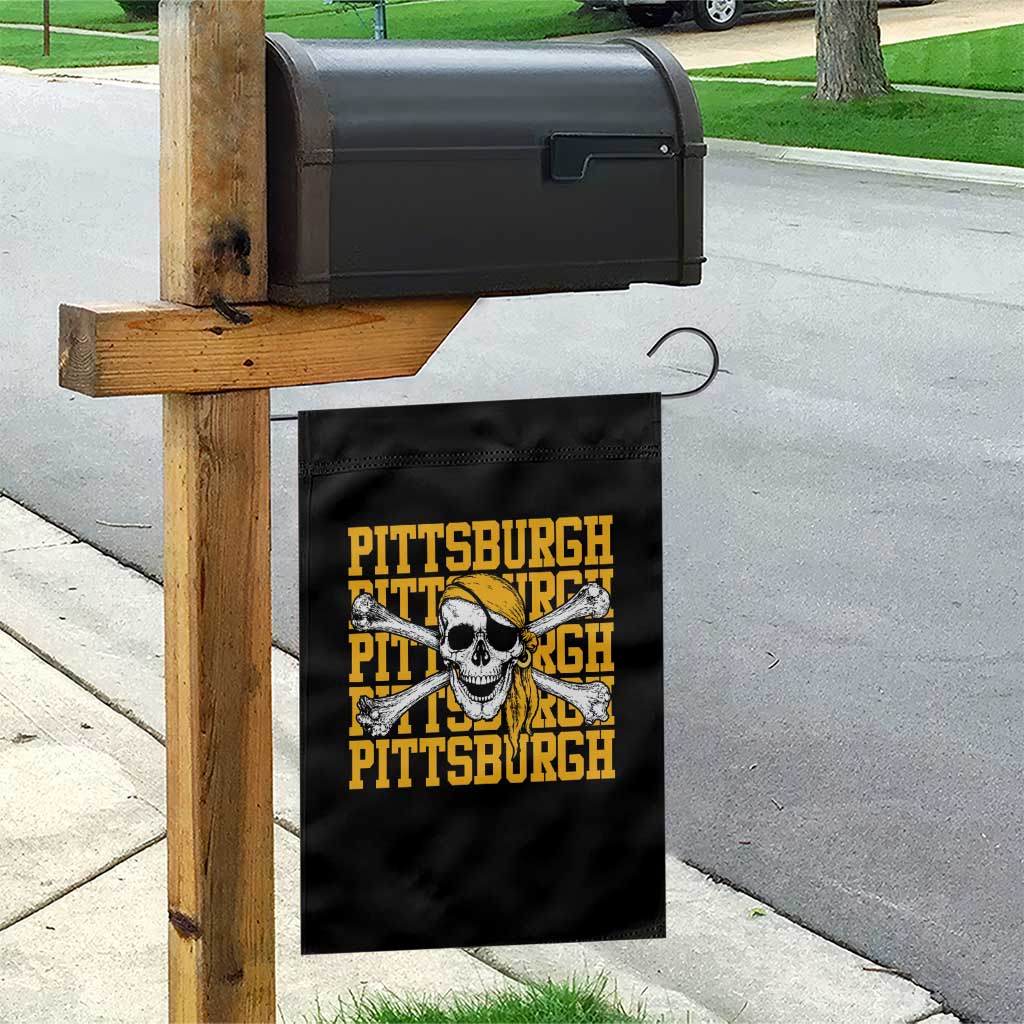 Pittsburgh Lovers Garden Flag Retro Pennsylvania Steel City Pirate Skull