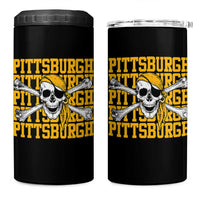 Pittsburgh Lovers 4 in 1 Can Cooler Tumbler Retro Pennsylvania Steel City Pirate Skull