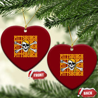 Pittsburgh Lovers Ceramic Ornament Retro Pennsylvania Steel City Pirate Skull