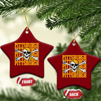 Pittsburgh Lovers Ceramic Ornament Retro Pennsylvania Steel City Pirate Skull