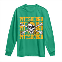 Pittsburgh Lovers Long Sleeve Shirt Retro Pennsylvania Steel City Pirate Skull